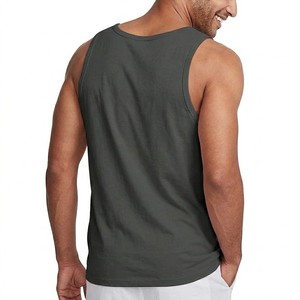 <b>Mens</b> Olive Green Tank Top Sleeveless Cotton <b>Gym</b> <b>Vest</b> Soft Casual Fitness Singlet Breathable Summer Wear Custom OEM - Product Image 4