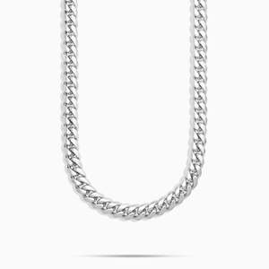 Men's 925 <b>Silver</b> Rhodium Plated <b>Box</b> <b>Chain</b> Necklace Hiphop Style GRA Certified Everyday Wear Anniversary - Product Image 4