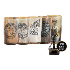 Taza Hecha a Mano de Cuerno de Búfalo Ecológica con Diseño Clásico de Alas de Lobo Valkyrie, Artesanía Natural, Arte Coleccionable, Decoración para el Hogar - Product Image 5