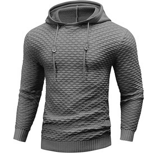 Sweat-shirt à capuche unisexe, coupe ajustée, tricoté, impression numérique, manches longues, décontracté, printemps, 100% coton, molleton gris - Product Image 1