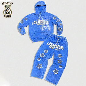 Conjunto de Sudadera con Capucha Holgada y Pantalones Jogger de Chándal para Hombre, de Alta Calidad, con Lavado Ácido, Estampado Personalizado y Ajuste Holgado - Product Image 1