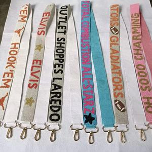 Sangle de sac perlée artisanale CRYSTAL CRAFT avec clips métalliques, broderie colorée, couleurs et tailles personnalisables pour sacs à main - Product Image 1