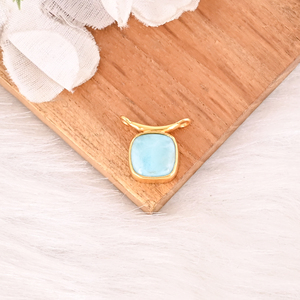 Pendentif en argent sterling 925 avec pierre précieuse Larimar naturelle, bijoux fins faits à la main - Product Image 2