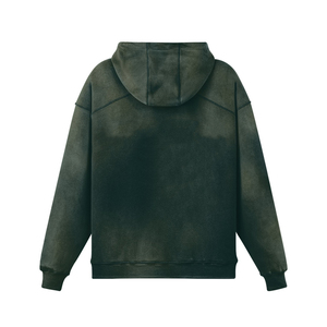 Sudadera con Capucha de Felpa Cepillada 100% Algodón Peinado con Efecto Deslavado por el Sol, Sudadera Cálida de Felpa Técnica 2026 para Streetwear - Product Image 4