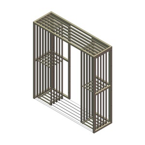 Étagère flottante double face à 5 rails de style italien pour cintres à vêtements, avec montage facile - Product Image 1