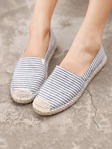 Prix de gros OEM – Baskets décontractées en toile pour hommes, style rétro, mocassins respirants en chanvre, espadrilles à enfiler, tendance, de BD - Product Image 4