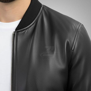 Veste d'hiver pour homme, style et logo personnalisés, haute qualité, grande taille, veste bomber en cuir décontractée pour homme - Product Image 5