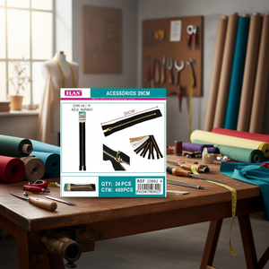 Cremallera de 20 cm, azul marino, con dientes metálicos para accesorios de ropa - Product Image 2