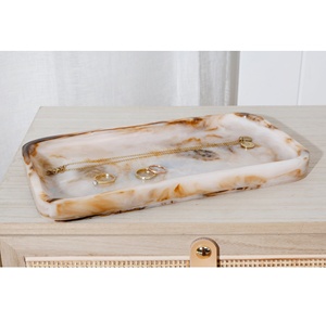 Artizon Studio AS-1035 Decorative Modern Resin Tray Marble Texture Multi-Functional Customized Color Logo Handmade Living Decor - Product Image 6