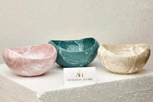 Cuenco Decorativo de Resina con Patrón de Rejilla Cibernética |   Plato Decorativo Artesanal Estilo Ciencia Ficción para Decoración del Hogar - Product Image 6