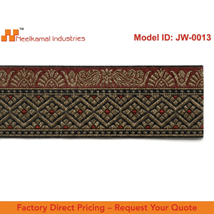 Ruban Jacquard Géométrique Rouge, Noir et Or de 50 mm en Gros pour Accessoires de Mode, Tapisserie, Décoration de Rideaux et Fournitures Artisanales - Product Image 4