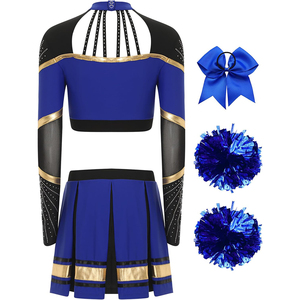 Tenue de pom-pom girl personnalisée avec logo, uniforme de cheerleading de haute qualité pour les événements scolaires, les événements sportifs et les spectacles sur scène - Product Image 5
