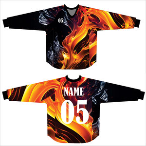 Maillot de paintball personnalisé à manches longues, design moderne style course avec logo, nom et numéro d'équipe, et tissu performant à séchage rapide - Product Image 5