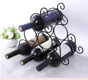 Porte-vin en métal moderne avec une capacité de 6 bouteilles pour la présentation à domicile - Product Image 1