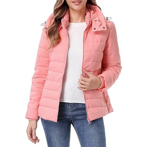 Custom Womens Black Puffer Jacket Winter Hooded Quilted Breathable Eco-Friendly Warm Coat Lightweight Insulated Cotton Lined - Product Image 6