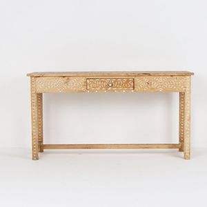 Console contemporaine en os incrusté avec des détails artisanaux artistiques pour une décoration d'entrée élégante - Product Image 1