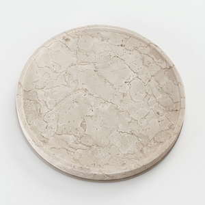 Plateau de service rond en marbre moderne, fait main, personnalisable pour les fêtes, la maison et la décoration de mariage - Product Image 1