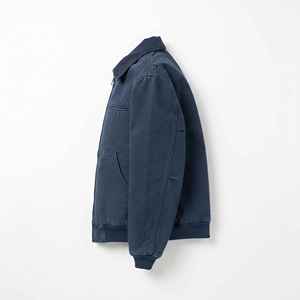 Premium 450GSM Heavy Duty Duck Navy <b>Blue</b> <b>Canvas</b> Detroit Jacket Vintage Washed Carpenter Chore Coat Custom Boxy Fit Workwear - Product Image 3