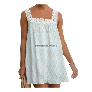 Túnica India con Estampado Floral Bohemio para Mujer, Diseño Bohemio, Prenda de Algodón, Estilo Gitano Hippie, Blusa con Encaje, Ropa de India y Pakistán - Product Image 5