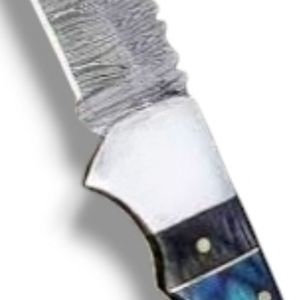 Cuchillos Plegables Multiusos con Hoja Estampada, Mango Curvo y Funda Protectora de Cuero para Camping, Senderismo y Caza - Product Image 6