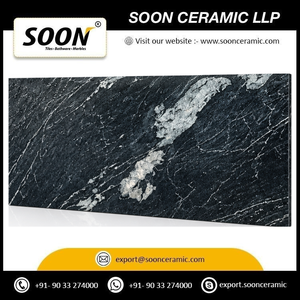 หินอ่อนแคลไซต์สีดำเซรามิกแม่เหล็ก SOON CERAMIC แผ่นใหญ่ขัดเงา ทันสมัย เป็นมิตรกับสิ่งแวดล้อม ใช้สำหรับบันได ผนัง พื้น รัฐราชสถาน - Product Image 5