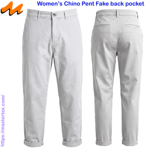 Womens Denim Chino Loose Fit Mid Waist Casual Breathable Washable Summer Spring Pants Ctn Spandex Fabric 6.64 OZ - Product Image 1