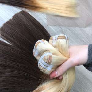 Color Rubio degradado y marrón con extensiones de cabello de donante crudo vietnamita frontal completo de encaje frontal HD, precio al por mayor - Product Image 4