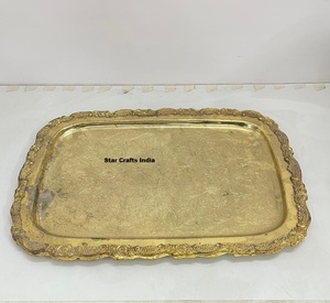 Bandeja de Servir Plateada Moderna con Asas Decorativas, Ecológica, Rectangular, Apta para Lavavajillas y Microondas, Venta al Por Mayor - Product Image 1