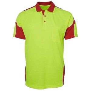 Polo jaune unisexe haute visibilité à manches courtes, haut de travail - Product Image 5