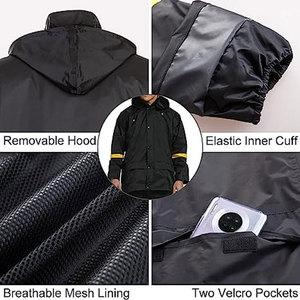 Combinaisons de pluie classiques pour hommes, vêtements de pluie respirants pour le travail, imperméables, avec capuche, veste et pantalon. - Product Image 2