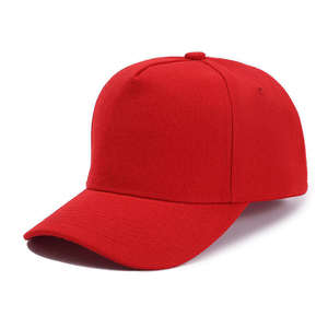 Gorra de Béisbol Unisex de 6 Paneles de la Mejor Calidad, Color Rojo Sólido, de Algodón, Ajustada, para Adultos, Uso Casual, para las Cuatro Estaciones, Gorras de Béisbol OEM - Product Image 1