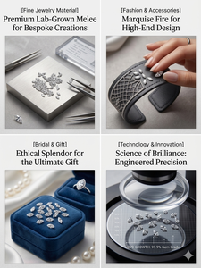 Gemini a annoncé la collection de diamants cultivés en laboratoire CVD, taille marquise exquise, clarté VVS-VS, couleur EF, pour la création de bijoux. - Product Image 3