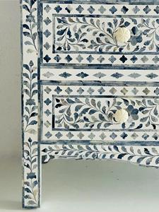 Cajón con Incrustaciones de Hueso de ILAHI, Diseño Moderno con Detalles de Ágata, Mueble Portátil para el Hogar - Product Image 2