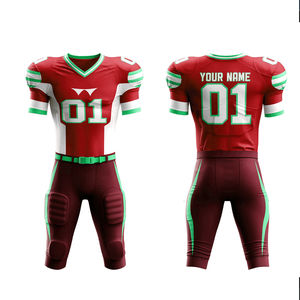 Uniforme de football américain personnalisé de style unique pour équipe nationale, manches courtes, 100 % polyester, antibactérien, été - Product Image 1