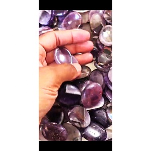 Wholesale Natural Amethyst Crystal Worry Stones Gemstone Agate Crafts Handmade Oval Pocket Feng Shui Stone Therapy Christmas - Product Image 2