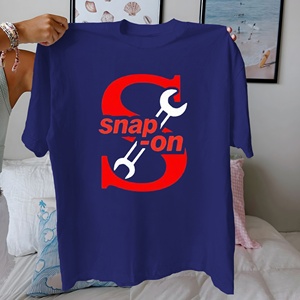 T-shirt imprimé décontracté pour femmes 100% pur coton coupe régulière col rond manches courtes 180g tissu tricoté imprimé par transfert de chaleur - Product Image 1