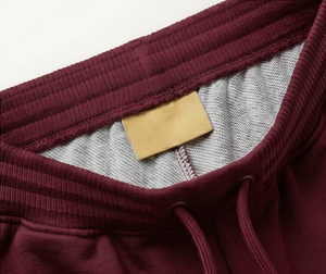 Pantalones Cortos Bermuda para Hombre, Color Borgoña, 100% Algodón, Tejido Sólido, Cintura Media con Cordón, Casuales, Transpirables, con Bolsillos, Corte Regular - Product Image 3