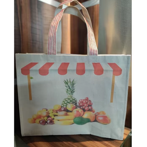 Bolsa de Tela de Algodón Pinnacle Bharat con Asas de Lino, Varios Diseños, Tamaño Mediano, para Llevar Comestibles y Almacenar Alimentos, Modelo Canvas01 - Product Image 1