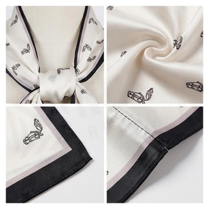 NORTH APPROACH Foulard carré en soie pour femme, imprimé numérique floral, élégant, multifonctionnel, accessoire de mode, toutes saisons, utilisation en extérieur - Product Image 4