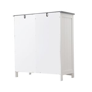 FRALIMK a due cassetti bianco grigio MDF in legno credenza Bar caffè Buffet con ripiani regolabili e porte ad arco - Product Image 2
