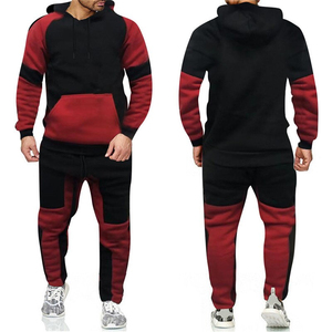Conjunto Deportivo Informal con Capucha y Bloques de Color Gris para Hombre, Manga Larga, con Bolsillos Laterales, Ropa Deportiva para Otoño - Product Image 3