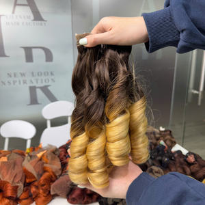 Cabello virgen vietnamita rizado y ondulado color ombre dorado para mujeres, cabello de lujo de alta calidad con precio de fábrica al por mayor, cabello de moda. - Product Image 6