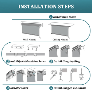 Ombrelloni da Patio con Base a Rullo in HDPE Mocha 8 X 6 - Prodotto - Product Image 4