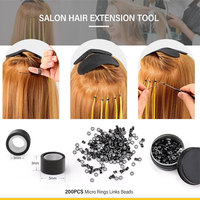 Pince à micro-anneaux pour extensions de cheveux, en acier inoxydable, outil d'installation et de retrait pour extensions de cheveux I Tip et Nano Ring QORVEX