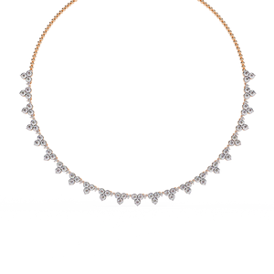 Collar de cadena de tenis con diamantes cultivados en laboratorio de corte redondo de diseñador, certificado CVD IGI, cadena de diamantes de oro macizo de 14K - Product Image 5