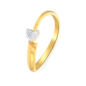 แหวนเพชรทรงหัวใจ 18K ทองคำแท้ ดีไซน์คลาสสิกสำหรับผู้หญิง แหวนหมั้นเพชรเม็ดเดี่ยว งานจิวเวลรี่ชั้นดี - Product Image 1