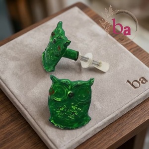 Ba Green Owl Shape Cast Iron Modern <b>Cabinet</b> Knob and <b>Handle</b> for Bedroom <b>Bathroom</b> Dresser and Home Bar Furniture - Product Image 1