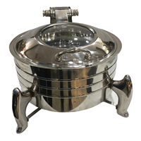 Plat de service en acier inoxydable 304 de qualité alimentaire avec gravure florale et finition dorée, capacité 4L – Chaud et élégant pour buffet