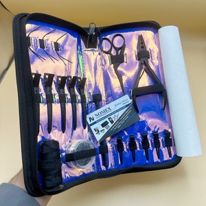 Kit d'outils d'extension de cheveux de haute qualité Micro lien pince perle tirant boucle outil Clips de sectionnement avec étui de protection - Product Image 1