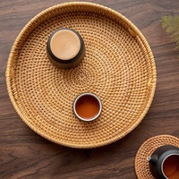 VINACRAFT JSC Panier à pain moderne multifonction en rotin naturel avec poignées robustes, panier de rangement tressé pour articles ménagers